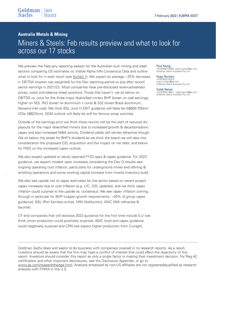 Australia Metals & Mining_ Miners & Steels_ Feb results preview and what to look for across our 17 stocks (1)Australia Metals & Mining_ Miners & Steels_ Feb results preview and what to look for across our 17 stocks (1)_1.png